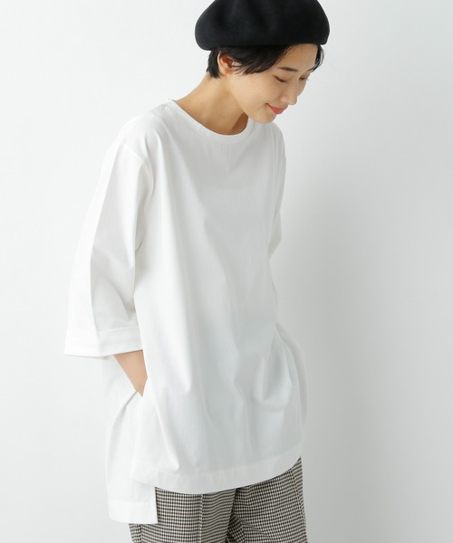 LEPSIM(レプシィム)の「マルチ機能チュニック(8分袖) 954518(Tシャツ/カットソー・レディース・ブラック/ブラウン/オフホワイト/ピンク・FREE)」の2枚目の写真