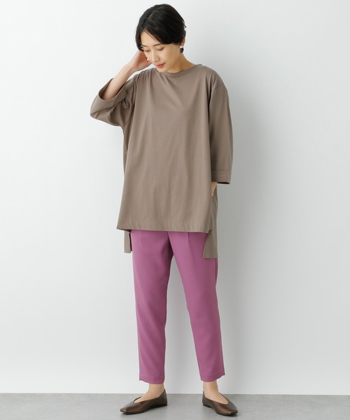LEPSIM(レプシィム)の「マルチ機能チュニック(8分袖) 954518(Tシャツ/カットソー・レディース・ブラック/ブラウン/オフホワイト/ピンク・FREE)」の13枚目の写真