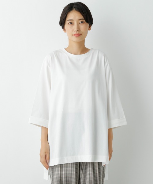 LEPSIM(レプシィム)の「マルチ機能チュニック(8分袖) 954518(Tシャツ/カットソー・レディース・ブラック/ブラウン/オフホワイト/ピンク・FREE)」の19枚目の写真