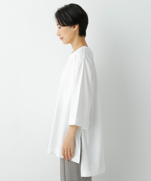 LEPSIM(レプシィム)の「マルチ機能チュニック(8分袖) 954518(Tシャツ/カットソー・レディース・ブラック/ブラウン/オフホワイト/ピンク・FREE)」の11枚目の写真