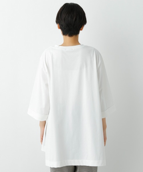 LEPSIM(レプシィム)の「マルチ機能チュニック(8分袖) 954518(Tシャツ/カットソー・レディース・ブラック/ブラウン/オフホワイト/ピンク・FREE)」の9枚目の写真