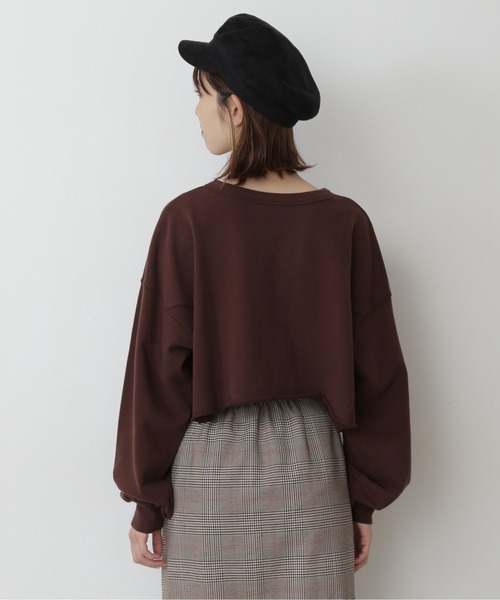 FREE'S MART（フリーズマート）の「◆カレッジロゴ長袖短丈スウェット（スウェット・レディース・ホワイト/ブラウン/グレー・FREE）」の10枚目の写真