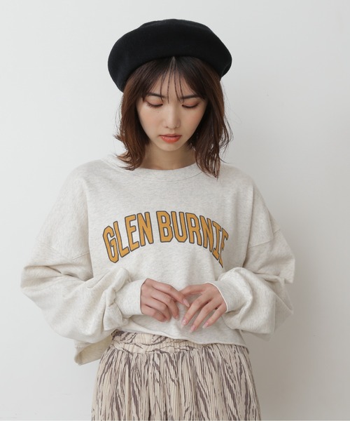 FREE'S MART（フリーズマート）の「◆カレッジロゴ長袖短丈スウェット（スウェット・レディース・ホワイト/ブラウン/グレー・FREE）」の8枚目の写真