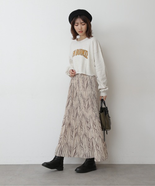 FREE'S MART（フリーズマート）の「◆カレッジロゴ長袖短丈スウェット（スウェット・レディース・ホワイト/ブラウン/グレー・FREE）」の7枚目の写真