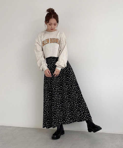 FREE'S MART（フリーズマート）の「◆カレッジロゴ長袖短丈スウェット（スウェット・レディース・ホワイト/ブラウン/グレー・FREE）」の6枚目の写真