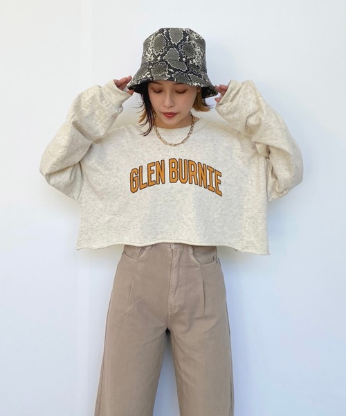 FREE'S MART（フリーズマート）の「◆カレッジロゴ長袖短丈スウェット（スウェット・レディース・ホワイト/ブラウン/グレー・FREE）」の20枚目の写真