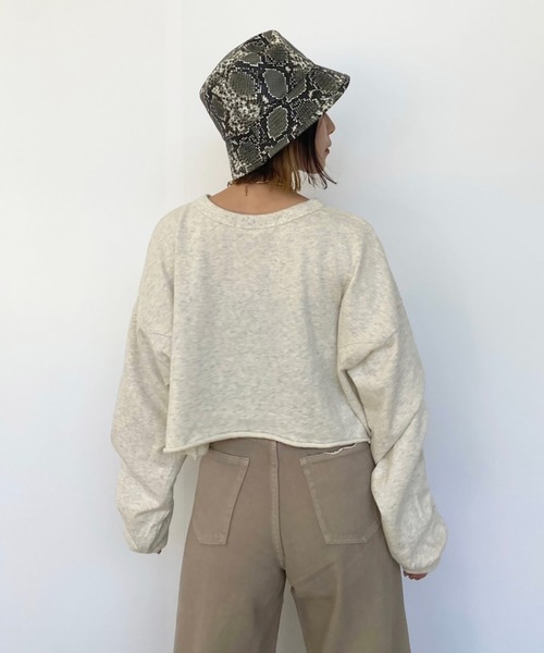 FREE'S MART（フリーズマート）の「◆カレッジロゴ長袖短丈スウェット（スウェット・レディース・ホワイト/ブラウン/グレー・FREE）」の21枚目の写真