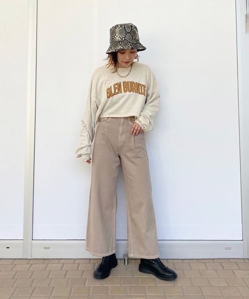 FREE'S MART（フリーズマート）の「◆カレッジロゴ長袖短丈スウェット（スウェット・レディース・ホワイト/ブラウン/グレー・FREE）」の22枚目の写真