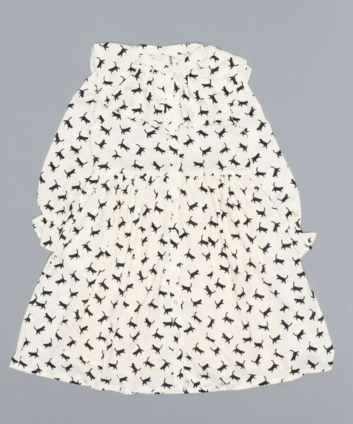 nino（ニノ）の「サークル衿ねこ柄　ワンピース（ワンピース・キッズ・パープル/ホワイト・140cm/130cm/150cm）」の15枚目の写真