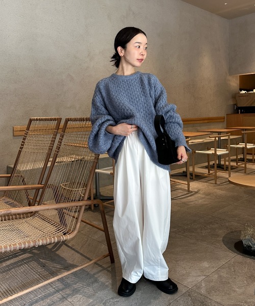 セール】【サイズ展開あり】オーバーサイズハニカムニット（ニット