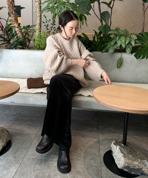 サイズ展開あり】オーバーサイズハニカムニット（ニット