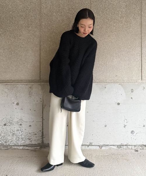 セール】【サイズ展開あり】オーバーサイズハニカムニット（ニット