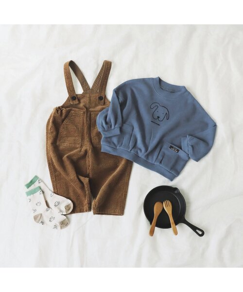 BREEZE（ブリーズ）の「WEB限定 ゆるサロペット（サロペット/オーバーオール・キッズ・ベージュ/チャコール/インディゴブルー・90/110/80/70/100/130/120）」の5枚目の写真