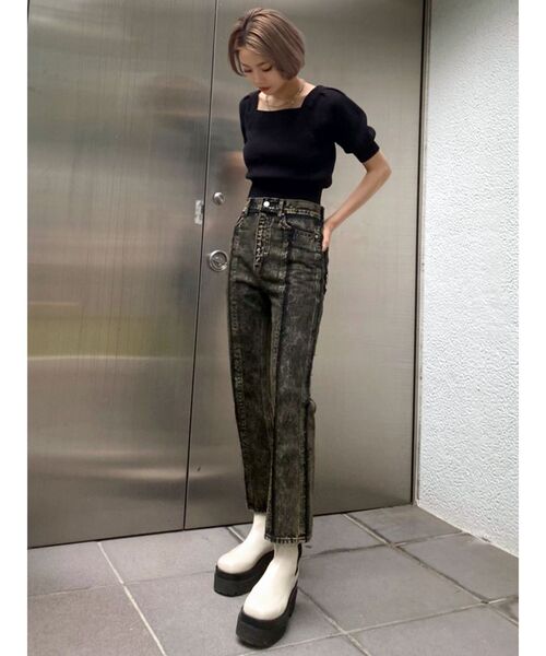 EMODA(エモダ)の「バックタイコンパクトニット(ニット/セーター・レディース・ブラック/ベージュ/パープル・FREE)」の6枚目の写真