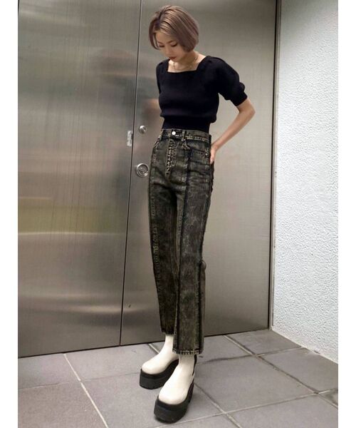 EMODA(エモダ)の「バックタイコンパクトニット(ニット/セーター・レディース・ブラック/ベージュ/パープル・FREE)」の14枚目の写真