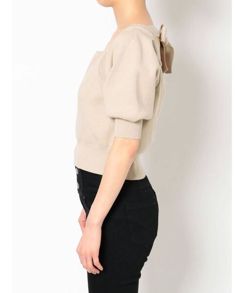 EMODA(エモダ)の「バックタイコンパクトニット(ニット/セーター・レディース・ブラック/ベージュ/パープル・FREE)」の21枚目の写真