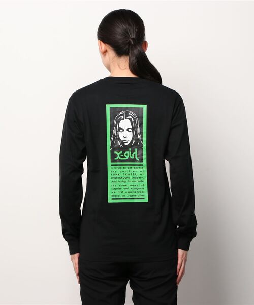 X-girl(エックスガール)の「WORDS FACE L/S TEE(Tシャツ/カットソー・レディース・ホワイト/ライトブルー/ブラック/ブラウン・SMALL/MEDIUM/LARGE/X-LARGE)」の7枚目の写真