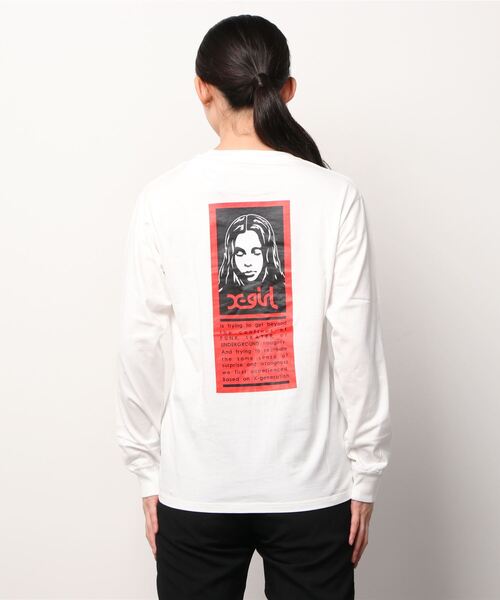 X-girl(エックスガール)の「WORDS FACE L/S TEE(Tシャツ/カットソー・レディース・ホワイト/ライトブルー/ブラック/ブラウン・SMALL/MEDIUM/LARGE/X-LARGE)」の9枚目の写真