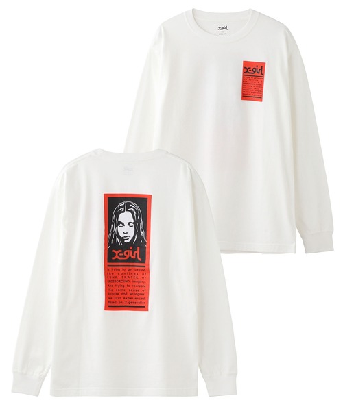 X-girl(エックスガール)の「WORDS FACE L/S TEE(Tシャツ/カットソー・レディース・ホワイト/ライトブルー/ブラック/ブラウン・SMALL/MEDIUM/LARGE/X-LARGE)」の13枚目の写真