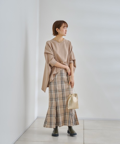 DouDou(ドゥドゥ)の「【WEB限定】ポンチョプルオーバー(Tシャツ/カットソー・レディース・ブラック/オフホワイト/キャメル・FREE)」の13枚目の写真