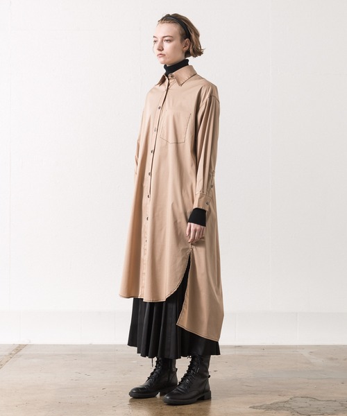 ALLUMER（アリュメール）の「N/Cツイルステッチワークシャツワンピース（シャツワンピース・レディース・ブラック/ベージュ・1）」の15枚目の写真