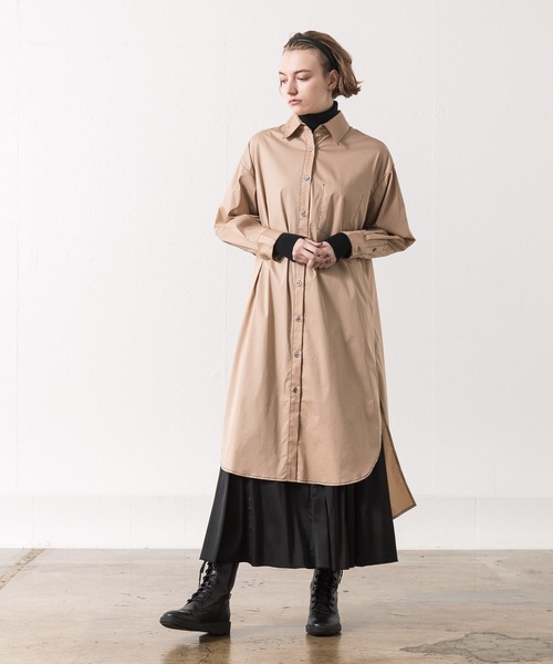 ALLUMER（アリュメール）の「N/Cツイルステッチワークシャツワンピース（シャツワンピース・レディース・ブラック/ベージュ・1）」の17枚目の写真