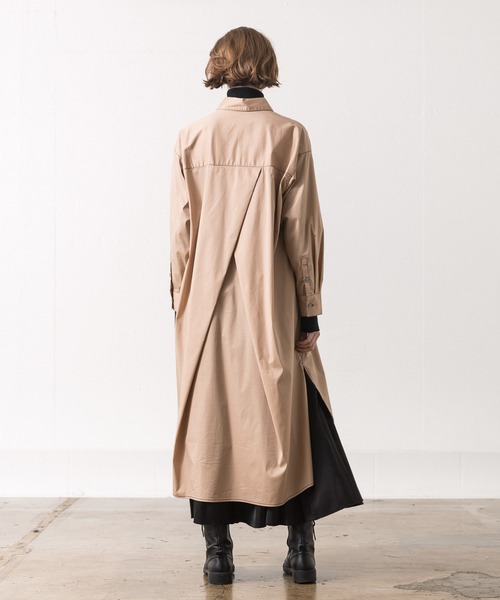 ALLUMER（アリュメール）の「N/Cツイルステッチワークシャツワンピース（シャツワンピース・レディース・ブラック/ベージュ・1）」の6枚目の写真