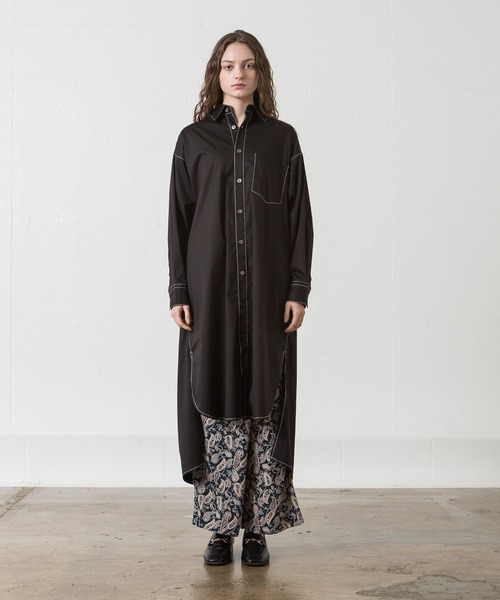 ALLUMER（アリュメール）の「N/Cツイルステッチワークシャツワンピース（シャツワンピース・レディース・ブラック/ベージュ・1）」の14枚目の写真