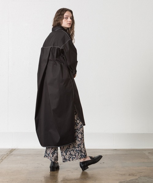 ALLUMER（アリュメール）の「N/Cツイルステッチワークシャツワンピース（シャツワンピース・レディース・ブラック/ベージュ・1）」の5枚目の写真