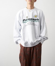 Paragraph | 【Paragraph/パラグラフ】FLOWER EMB MTM/フラワーカレッジロゴプルオーバースウェット/ユニセックス/裏毛/パイル(スウェット)