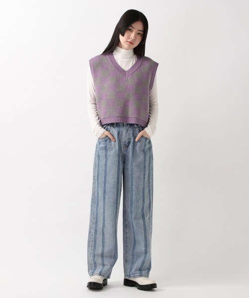 ALAND（エーランド）の「3.3Field Trip／チェッカーショートVEST　2256104（ベスト・レディース・ブラック/パープル・FREE）」の7枚目の写真