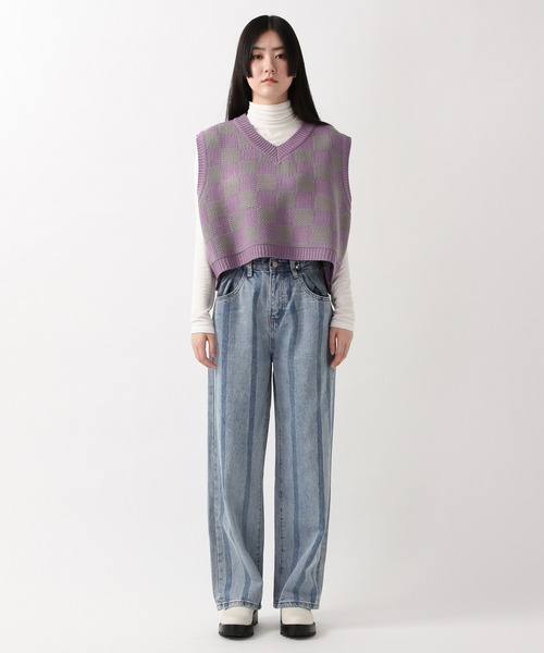 ALAND（エーランド）の「3.3Field Trip／チェッカーショートVEST　2256104（ベスト・レディース・ブラック/パープル・FREE）」の5枚目の写真