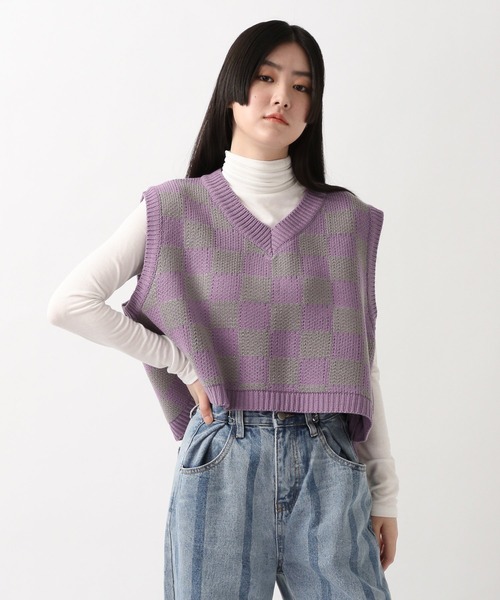 ALAND（エーランド）の「3.3Field Trip／チェッカーショートVEST　2256104（ベスト・レディース・ブラック/パープル・FREE）」の9枚目の写真