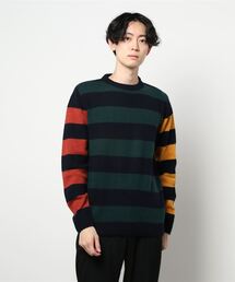 【ANERKJENDT】 袖切替 マルチカラー ニット