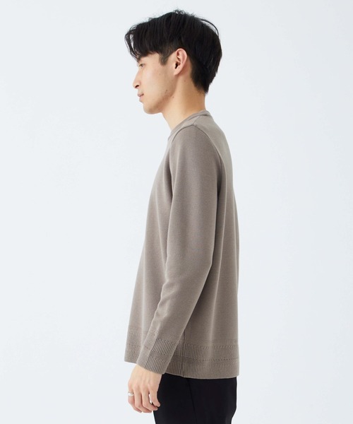 WRAPINKNOT（ラッピンノット）の「STUDIOUS別注 奇跡のクルーネック（ニット/セーター・メンズ・ライトグレー/ブラウン/グリーン/ブラック/オフホワイト・3/4/2）」の7枚目の写真