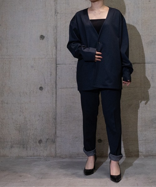 JOHN'S CLOSET(ジョンズクローゼット)の「【3】ROOT THREE MVSニットノーカラージャケット(テーラードジャケット・メンズ・ネイビー/グレー・MEDIUM/LARGE/X-LARGE)」の12枚目の写真