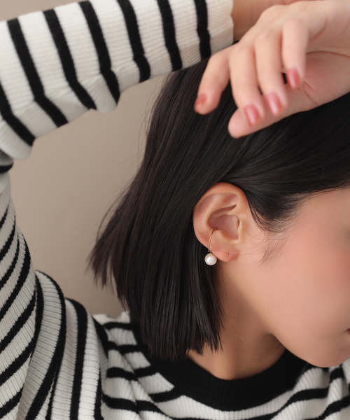 アコヤ1粒イヤーカフ K10(片耳)(イヤーカフ)|Lilas(リラ アコヤ1粒イヤーカフ K10(片耳)(イヤーカフ)|Lilas(リラ