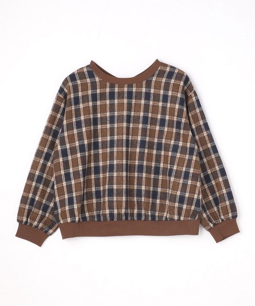 179/WG（イチナナキュウダブルジー）の「シャギーチェックプルオーバー【前後2WAY】（シャツ/ブラウス・レディース・ブラウン/ネイビー/オフホワイト・MEDIUM）」の7枚目の写真