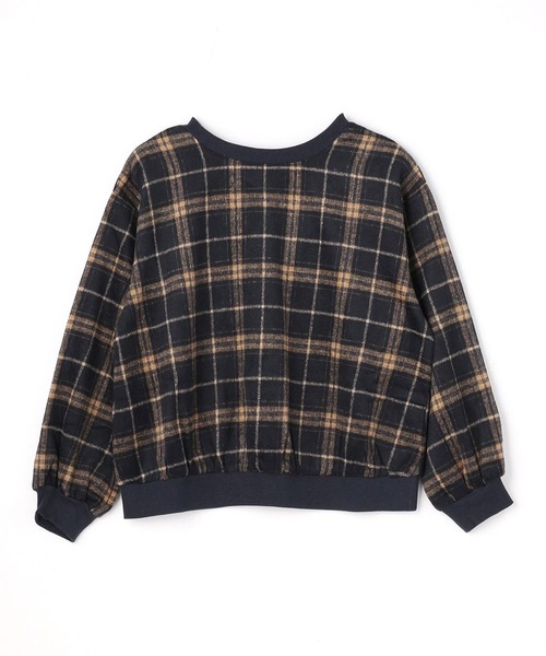 179/WG（イチナナキュウダブルジー）の「シャギーチェックプルオーバー【前後2WAY】（シャツ/ブラウス・レディース・ブラウン/ネイビー/オフホワイト・MEDIUM）」の9枚目の写真