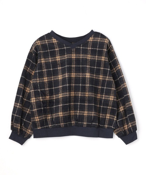 179/WG（イチナナキュウダブルジー）の「シャギーチェックプルオーバー【前後2WAY】（シャツ/ブラウス・レディース・ブラウン/ネイビー/オフホワイト・MEDIUM）」の10枚目の写真
