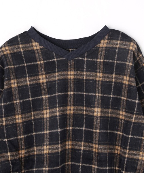 179/WG（イチナナキュウダブルジー）の「シャギーチェックプルオーバー【前後2WAY】（シャツ/ブラウス・レディース・ブラウン/ネイビー/オフホワイト・MEDIUM）」の12枚目の写真