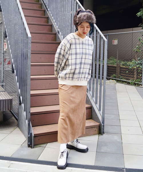 179/WG（イチナナキュウダブルジー）の「シャギーチェックプルオーバー【前後2WAY】（シャツ/ブラウス・レディース・ブラウン/ネイビー/オフホワイト・MEDIUM）」の17枚目の写真