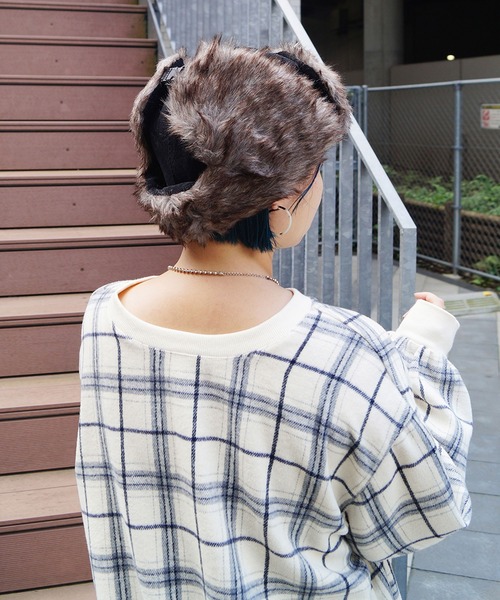 179/WG（イチナナキュウダブルジー）の「シャギーチェックプルオーバー【前後2WAY】（シャツ/ブラウス・レディース・ブラウン/ネイビー/オフホワイト・MEDIUM）」の18枚目の写真