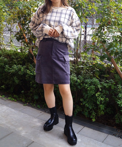 179/WG（イチナナキュウダブルジー）の「シャギーチェックプルオーバー【前後2WAY】（シャツ/ブラウス・レディース・ブラウン/ネイビー/オフホワイト・MEDIUM）」の20枚目の写真