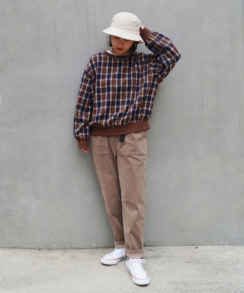 179/WG（イチナナキュウダブルジー）の「シャギーチェックプルオーバー【前後2WAY】（シャツ/ブラウス・レディース・ブラウン/ネイビー/オフホワイト・MEDIUM）」の21枚目の写真