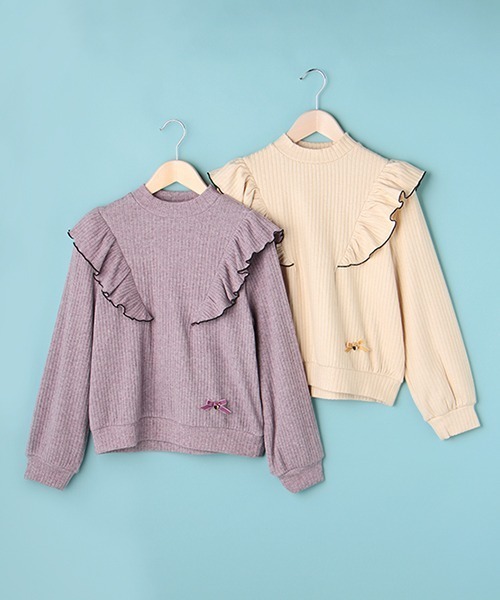 Lindsay（リンジィ）の「肩フリルニット（ニット/セーター・キッズ・プラム・M）」の10枚目の写真