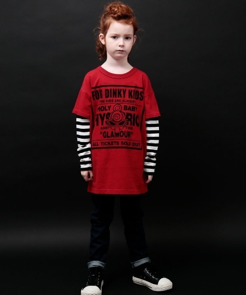 DINKY KIDS重ね着風 長袖BIGTシャツ