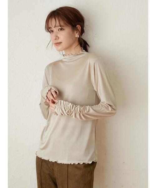 Sugar spoon（シュガースプーン）の「・SUGAR SPOON ソデシャーリングハイネック＊（Tシャツ/カットソー・レディース・ブラック/ベージュ/イエロー/アイボリー・FREE）」の7枚目の写真