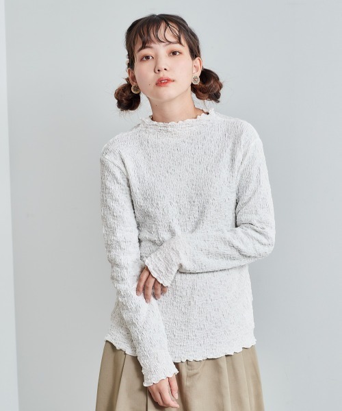 cepo(セポ)の「ランダムシャーリングロングスリーブ(Tシャツ/カットソー・レディース・ブラック/オフホワイト/ブルー・M)」の2枚目の写真