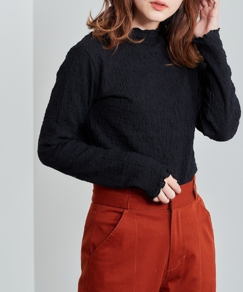 cepo(セポ)の「ランダムシャーリングロングスリーブ(Tシャツ/カットソー・レディース・ブラック/オフホワイト/ブルー・M)」の3枚目の写真